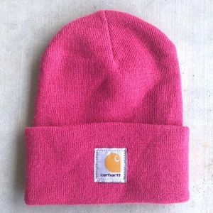 Acrylic Watch Hat Beanie Ruby Pink 